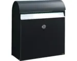 Hornbach MEFA Briefkasten Briefkasten Stahl pulverbeschichtet BxHxT 365/425/180 mm Jade 870 Tiefschwarz RAL 9005 Entnahme vorne mit Klappe