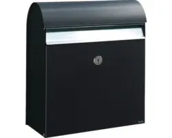 MEFA Briefkasten Briefkasten Stahl pulverbeschichtet BxHxT 365/425/180 mm Jade 870 Tiefschwarz RAL 9005 Entnahme vorne mit Klappe