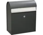 Hornbach MEFA Briefkasten Briefkasten Stahl pulverbeschichtet BxHxT 365/425/180 mm Jade 870 Basaltgrau RAL 7012 Entnahme vorne mit Klappe