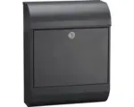 Hornbach MEFA Briefkasten Stahl pulverbeschichtet BxHxT 352/450/160 mm Pearl 872 Tiefschwarz RAL 9005 Struktur mit integriertem Zeitungsfach