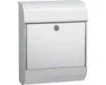 Hornbach MEFA Briefkasten Stahl verzinkt BxHxT 352/450/160 mm Pearl 872 verzinkt mit integriertem Zeitungsfach