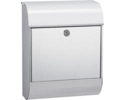 MEFA Briefkasten Stahl verzinkt BxHxT 352/450/160 mm Pearl 872 verzinkt mit integriertem Zeitungsfach