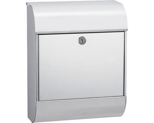 MEFA Briefkasten Stahl verzinkt BxHxT 352/450/160 mm Pearl 872 verzinkt mit integriertem Zeitungsfach