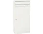 Hornbach MEFA Paketbriefkasten Stahl pulverbeschichtet BxHxT 511/1091/388 mm Cedar 881 Reinweiß RAL 9010 Entnahme vorne 2-fach mit Namensschild