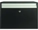 Hornbach MEFA Briefkasten Stahl pulverbeschichtet BxHxT 397/320/130 mm Minuet 99 Tiefschwarz RAL 9005 Struktur Entnahme vorne mit Klappe