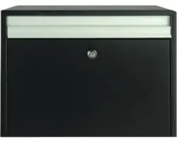 MEFA Briefkasten Stahl pulverbeschichtet BxHxT 397/320/130 mm Minuet 99 Tiefschwarz RAL 9005 Struktur Entnahme vorne mit Klappe