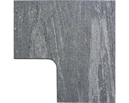 FLAIRSTONE Poolumrandung Arctic Gneis grau Eckstück innen gerundet 60x35 / 60x35 x 3 cm