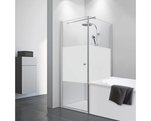 Drehtür für Seitenwand Breuer Elana 8 800x2000 mm Anschlag Links Dekorglas Intima chromoptik