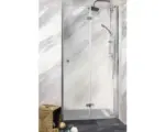 Hornbach Drehfalttür für Nische und Seitenwand Sanotechnik Sanoflex Duet M12101FR 950x1950 mm Anschlag rechts Echtglas Klar hell chromoptik mit schmutzabweisender Glasbeschichtung
