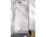 Hornbach Drehfalttür für Nische und Seitenwand Sanotechnik Saonoflex Duet M1290FL 850x1950 mm Anschlag links Echtglas Klar hell chromoptik mit schmutzabweisender Glasbeschichtung