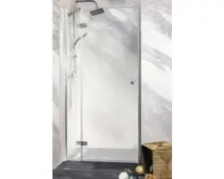 Drehtür für Nische und Seitenwand Sanotechnik Sanoflex Symphony M1280L 750x1950 mm Anschlag links Echtglas Klar hell chromoptik mit schmutzabweisender Glasbeschichtung