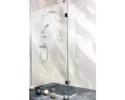 Raumdusche Sanotechnik Sanoflex Wide 2 MS120 1190x1950 mm Echtglas Klar hell chromoptik inkl. Seitenwand