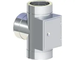 T-Stück Jeremias DW-Eco mit gegenüberliegenden Reinigungselement Ø160mm