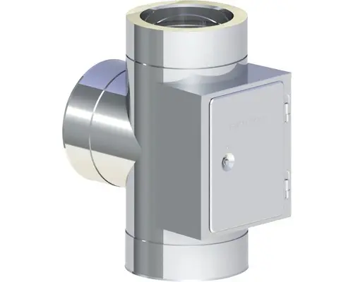 T-Stück Jeremias DW-Eco mit gegenüberliegenden Reinigungselement Ø160mm