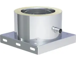 Grundplatte Jeremias DW-FU für doppelwandiges Abgassystem mit Ablauf seitlich Ø160mm