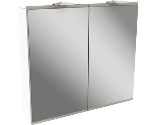 LED-Spiegelschrank Fackelmann Lima 2-türig 80x73 cm grau