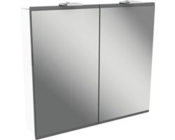 LED-Spiegelschrank Fackelmann Lima 2-türig 80x73 cm weiß grau