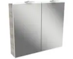 Hornbach LED-Spiegelschrank Fackelmann Lima 2-türig 80x73 cm Steinesche weiß