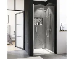 Drehfalttür für Nische Breuer Panorama 900x2024 mm Anschlag rechts Dekorglas Intima chromoptik
