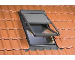 Netzmarkise FAKRO AMZ Z-Wave schiefergrau elektrisch 78 x 98 cm (05)