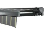 Hornbach SOLUNA Halbkassettenmarkise Comfort 2,5x2 Stoff Dessin D417 Gestell DB703 dunkelgrau Antrieb rechts inkl. Motor, Sonnen und Windwächter, Wandschalter