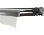 Hornbach SOLUNA Halbkassettenmarkise Comfort 2,5x2 Stoff Dessin U190 Gestell DB703 dunkelgrau Antrieb rechts inkl. Motor, Sonnen und Windwächter, Wandschalter