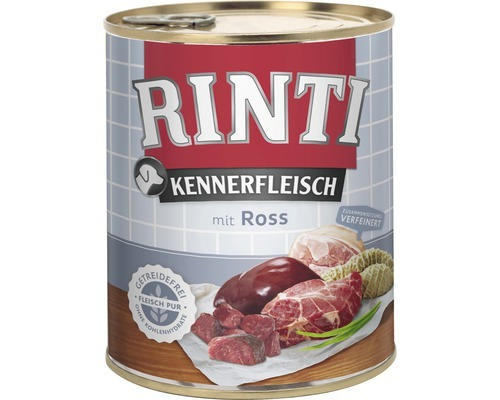 Hundefutter nass RINTI Kennerfleisch mit Ross 800 g