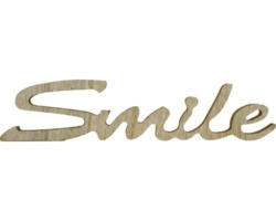 Schriftzug Smile Holz grün 22x6x1 cm
