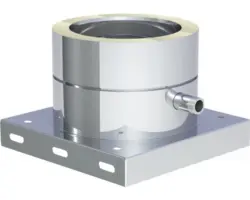 Grundplatte Jeremias DW-ECO für doppelwandiges Abgassystem mit seitlichem Ablauf Ø150mm