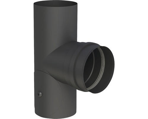 Pellet-Ofenrohr-T-Stück Jeremias Pellet-Line Ø 80mm schwarz mit Muffe und Türe