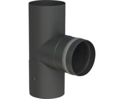 Pellet-Ofenrohr-T-Stück Jeremias Pellet-Line Ø 80mm schwarz mit Einzug und Türe