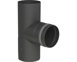 Pellet-Ofenrohr-T-Stück Jeremias Pellet-Line Ø 100mm schwarz mit Einzug und Türe