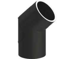 Winkelelement Jeremias Iso-Line 45° mit Tür Ø 150 mm schwarz