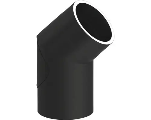 Winkelelement Jeremias Iso-Line 45° mit Tür Ø 150 mm schwarz