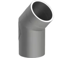 Winkelelement Jeremias Iso-Line 45° mit Tür Ø 150 mm grau