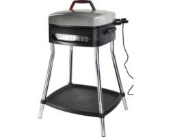 Elektrogriller 230 V 2000 W grau mit Grillfläche 41x36 cm und Grillbesteckhalter