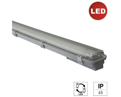 LED (Feuchtraum-)Wannenleuchte Classic grau 1-flammig mit Leuchtmittel 2400 lm 4000 K kaltweiß IP65 L 1575 mm