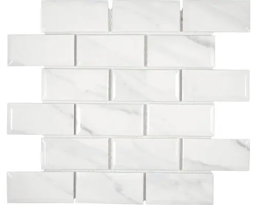 Keramikmosaik Metro uni 29,1x29,55 cm weiß glänzend