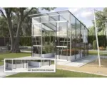 Hornbach Gewächshaus Vitavia Playa 7600 Einscheibensicherheitsglas/ Hohlkammerplatten mit Fundamentrahmen 258x291,6 cm Aluminium