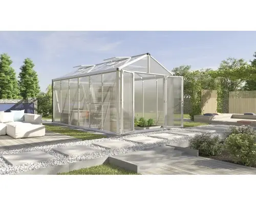 Gewächshaus Vitavia Zeus Comfort 11900 Hohlkammerplatten 10 mm 258,4x465,2 cm Aluminium