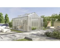 Gewächshaus Vitavia Zeus Comfort 11900 Hohlkammerplatten 16 mm mit Bodenprofil 258,4x465,2 cm Aluminium