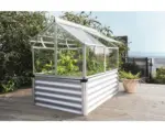 Hornbach Hochbeet, Frühbeet klassisch Vitavia Gaia Jumbo mit Einscheibensicherheitsglas inkl. Unterbau 122x83x137 cm silber