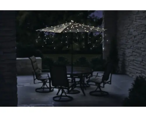 LED Solarlicht Lafiora Lichterkette Sonnenschirm 50er warmweiß