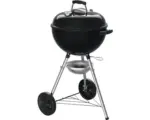 Hornbach Holzkohlegriller Weber Kettle E-4710 schwarz mit Ø 47 cm Grillfläche, One-Touch Reinigungssystem, Deckelthermometer, Grillrost, Brikettportionierer, Grillbesteckhalter,Holzkohlehalter und Aschekasten
