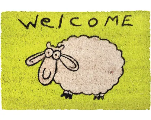 Kokosmatte Schaf grün 40x60 cm