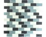 Hornbach Glasmosaik Crystal XCM B825 31,0x32,2 cm schwarz grau weiß