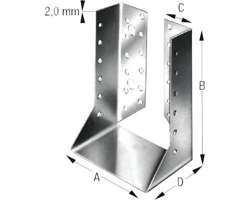 Balkenschuh Typ A 60x95x18 mm feuerverzinkt