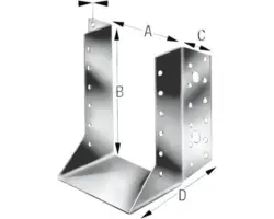 Balkenschuh Typ A 80x120x60 mm feuerverzinkt
