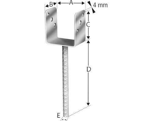 Pfostenträger BMF DK 100x60x92 mm feuerverzinkt