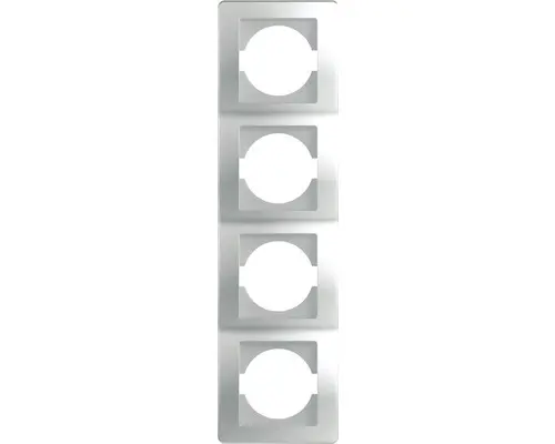 Rahmen 4-Fach TEM EKONOMIK silber senkrecht